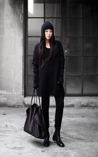 Robe-pull en tricot noire Alexander Wang