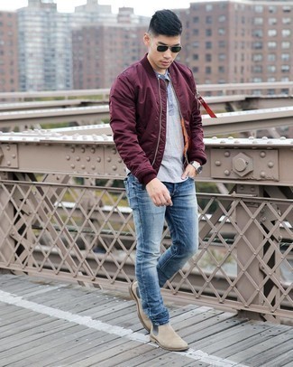Comment porter un blouson aviateur en satin quand il fait chaud