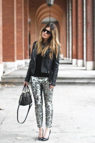 Comment porter un pantalon pailleté en automne