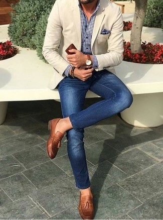 Comment porter un jean skinny avec des mocassins à pampilles