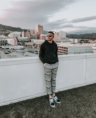 Pantalon chino écossais gris Juun.J
