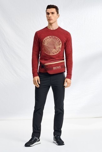 Sweat-shirt imprimé rouge Brixton