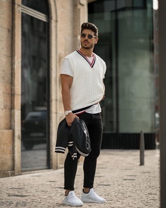 Comment porter un pull en v sans manches pour un style decontractés