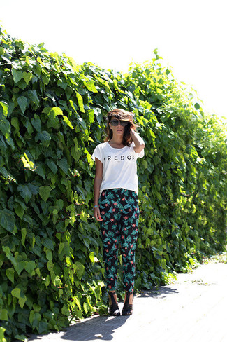 Pantalon style pyjama à fleurs noir See by Chloe