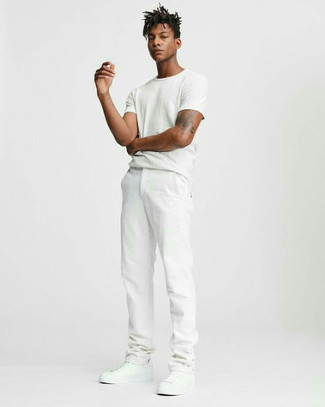 T-shirt à col rond blanc Adidas By Pharrell Williams