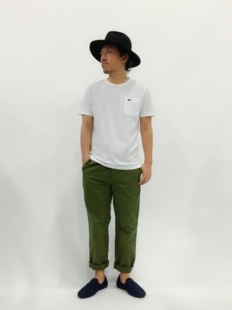 Pantalon chino vert Societe Anonyme