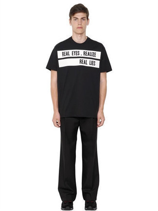 T-shirt à col rond imprimé noir et blanc Adidas Skateboarding