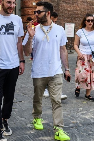 T-shirt à col rond blanc Giorgio Brato