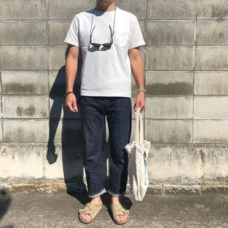 T-shirt à col rond blanc Giorgio Brato