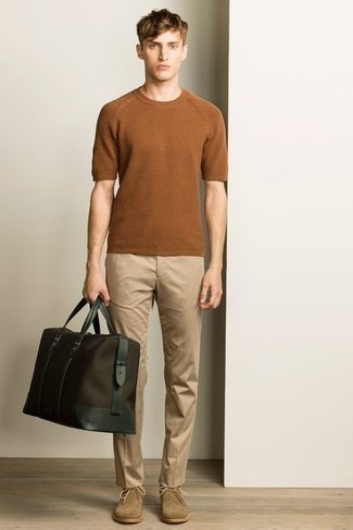 T-shirt à col rond en tricot marron Polo Ralph Lauren