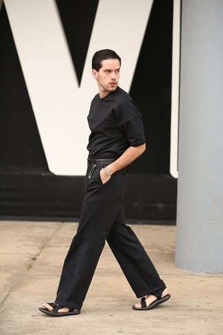 Sandales en toile noires Calvin Klein Jeans