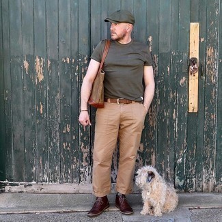 Casquette plate olive Barbour