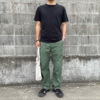 Pantalon chino vert foncé Selected Homme