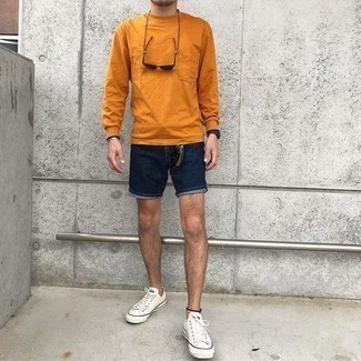 T-shirt à manche longue orange Helmut Lang