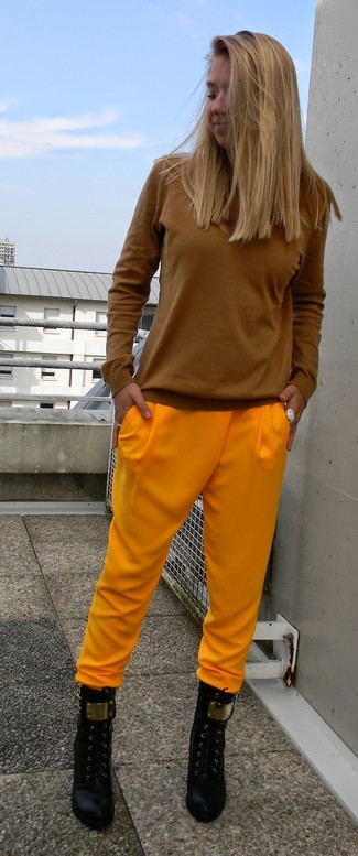 Pantalon style pyjama jaune P.A.R.O.S.H.
