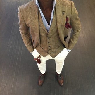 Comment porter un blazer à carreaux marron clair