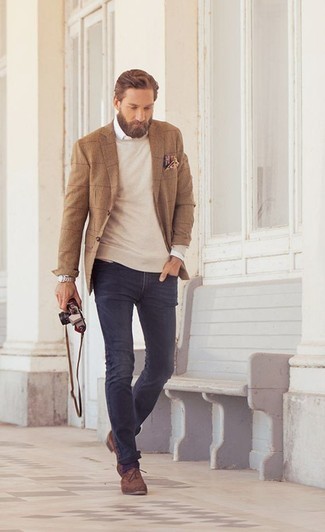 Comment porter un blazer à carreaux marron clair