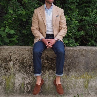 Comment porter un blazer à carreaux marron clair