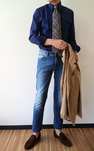 Comment porter un blazer en velours côtelé marron clair