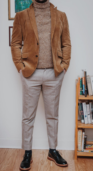Comment porter un blazer en velours côtelé marron clair