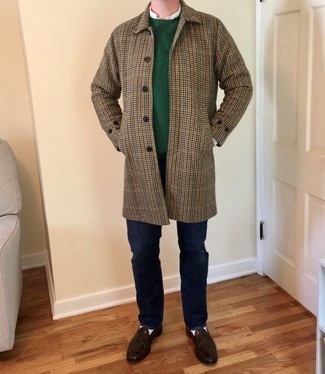 Comment porter un manteau en pied-de-poule marron clair