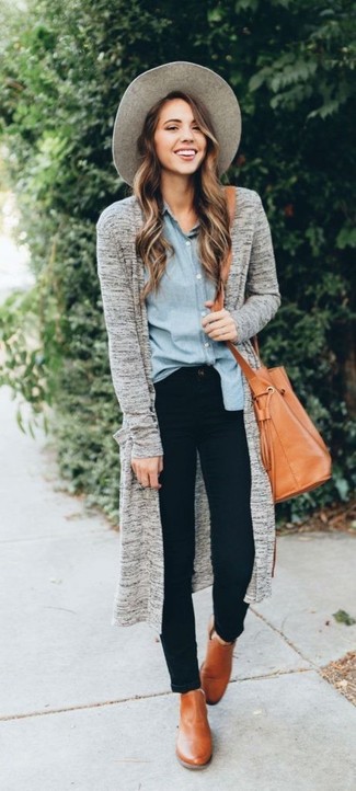 Comment porter des bottines en cuir marron clair