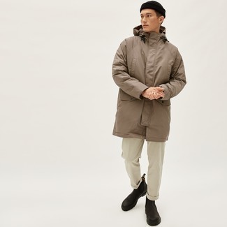 Comment porter une parka marron clair en hiver