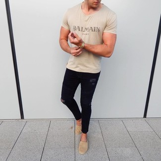 Comment porter des espadrilles en daim marron clair