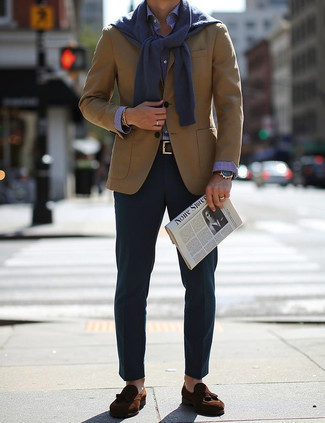 Comment porter un blazer en laine marron clair