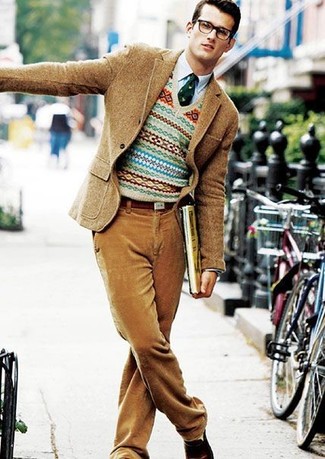 Comment porter un blazer en laine marron clair