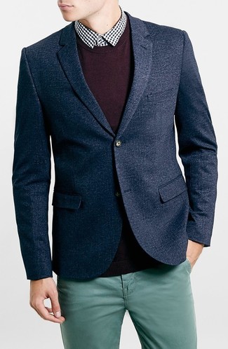 Comment porter un pantalon chino bleu canard