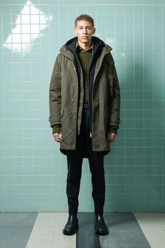 Comment porter une parka bleu canard en hiver
