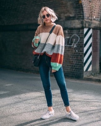 Comment porter un jean skinny bleu canard