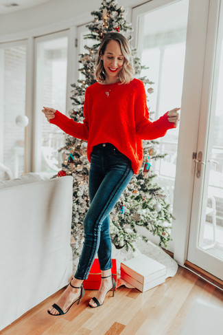 Comment porter un jean skinny bleu canard