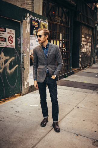Un blazer à porter avec des chaussures brogues tabac