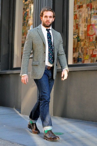 Un blazer à porter avec des chaussures brogues tabac