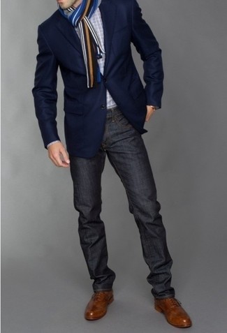 Un blazer à porter avec des chaussures brogues tabac