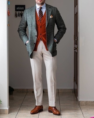 Un blazer à porter avec des chaussures brogues tabac