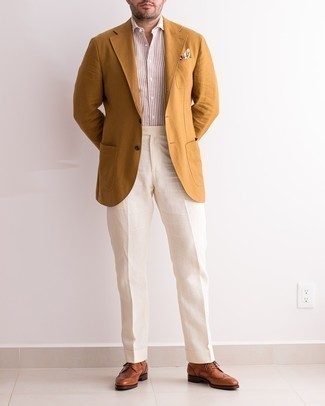 Un blazer à porter avec des chaussures brogues tabac