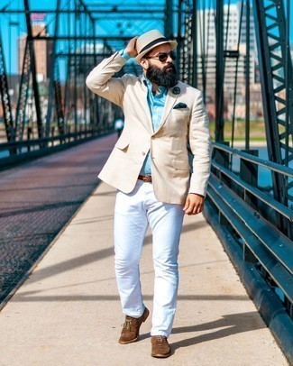 Un blazer à porter avec des chaussures brogues tabac