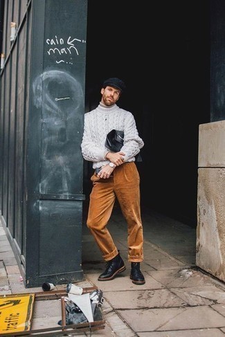 Comment porter un pantalon chino en velours côtelé tabac