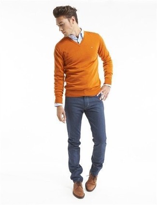 Une chemise de ville à porter avec des chaussures derby tabac au printemps