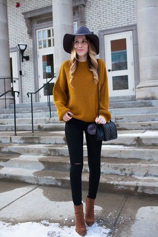 Comment porter un pull surdimensionné en tricot tabac