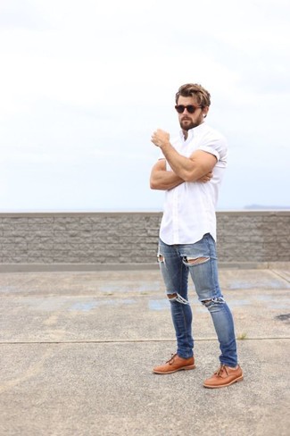 Comment porter des chaussures derby en cuir tabac