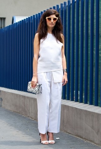 Pantalon large blanc Aalto