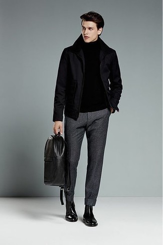 Comment porter un pull à col roulé avec un blouson aviateur