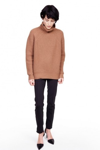 Comment porter un pull à col roulé avec des escarpins