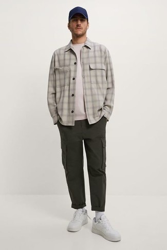 Chemise à manches longues écossaise grise Polo Ralph Lauren