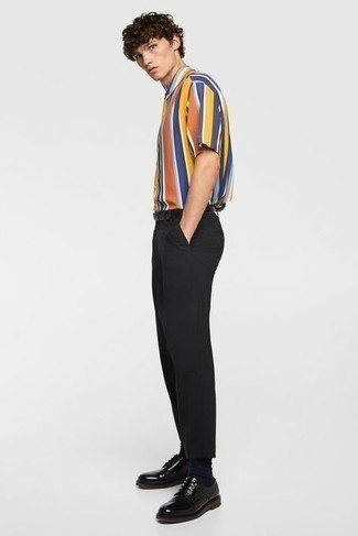 Chemise à manches courtes à rayures verticales multicolore Ahluwalia