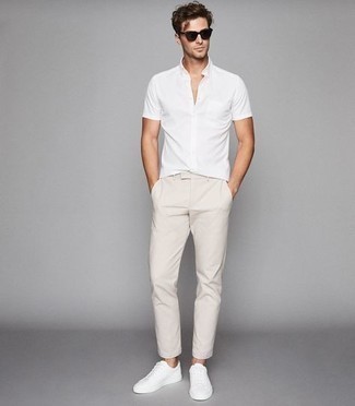 Chemise à manches courtes blanche Givenchy